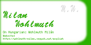 milan wohlmuth business card